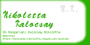 nikoletta kalocsay business card